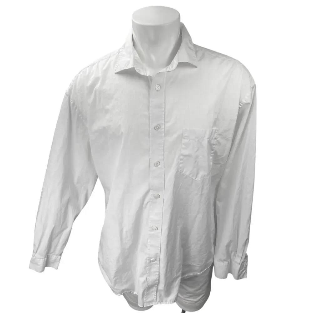 Banana Republic Men's White Relaxed Fit Long Sleeve Button Down Shirt Top Sz XL